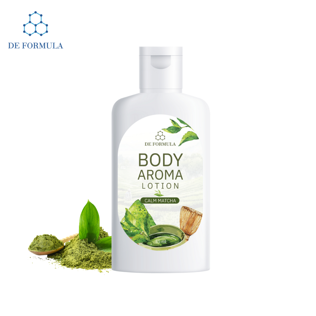 DE FORMULA Body Aroma Lotion Calm Matcha โลชั่นฟื้นฟูผิวชุ่มชื้น และ Inner Wellbeing มอบความสงบผ่อนคลาย เพิ่มความสดชื่น