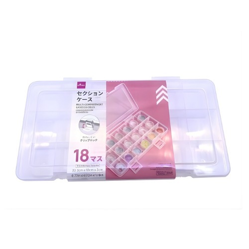 ไดโซ กล่องจัดเก็บอเนกประสงค์18ช่อง 22.3x12x3ซม.