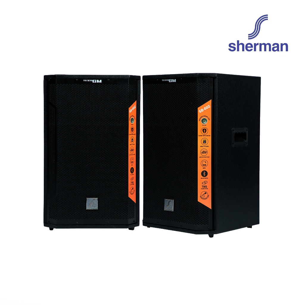 Sherman ชุดลำโพงขยายกลางแจ้ง ขนาด 12 นิ้ว รุ่น SB-602