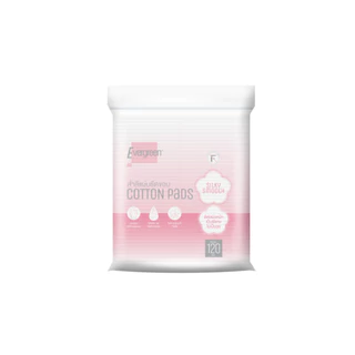 เอเวอร์กรีน สำลีแผ่นรีดขอบ รุ่น ซิลกี้ สมูท 120 แผ่น / เอเวอร์กรีน Cotton Pad Silky Smooth 120 pcs.