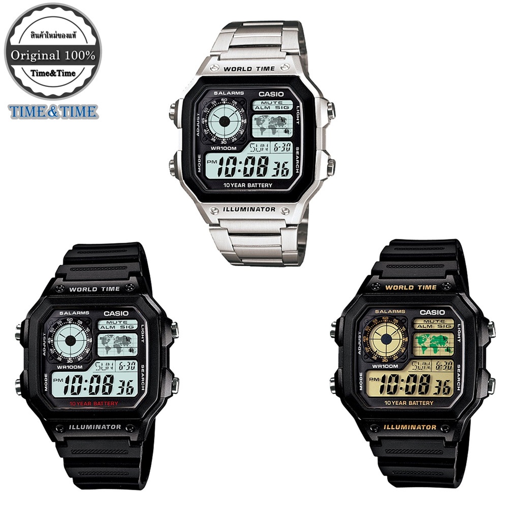 CASIO Standard นาฬิกาข้อมือ รุ่น AE-1200WH, AE-1200WHD-1AVDF