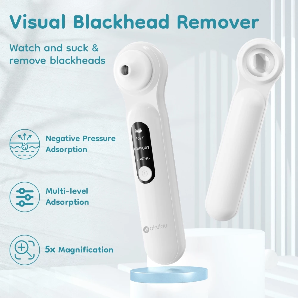 Airuidu BR04 Blackhead Remover เครื่องดูดสิวหัวดำแบบพกพาพร้อมไฟ LED กำลังขยาย 5 เท่า เหมาะสำหรับผู้หญิงและผู้ชาย thumbnail 3
