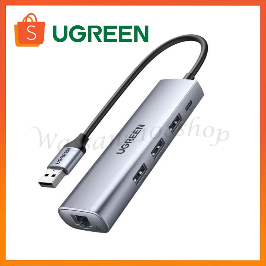UGREEN 20915 USB Hub 3-Port USB 3.0 Hub 5V Power Port with RJ45