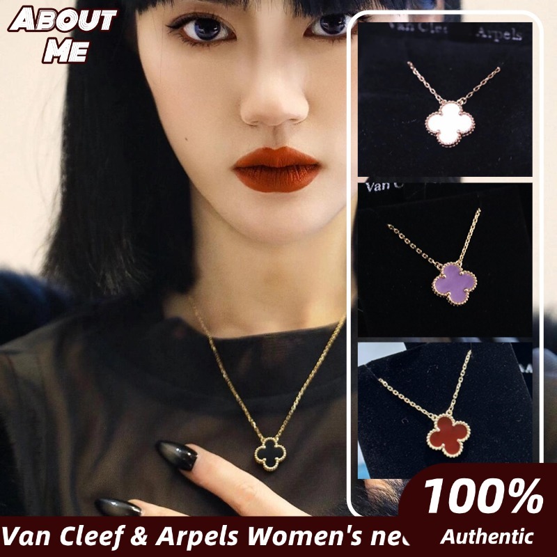 🏅Van Cleef & Arpels แท้💯Vintage Alhambra Pendant Necklace สร้อยคอ พลอย