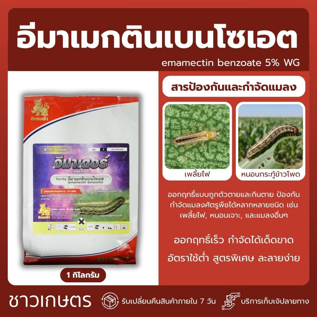 ยาเย็น สูตรพิเศษ! อีมาเดอร์ อีมาเมกติน 5% (1 กิโลกรัม) | ฆ่าเพลี้ยไฟ หนอนกระทู้ ตายเด็ดขาด!