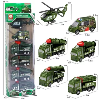 YUNLEOTOY 6 in 1ให้รถของเล่นเด็กผู้ชายรถบรรทุกของเล่นความเฉื่อยรถดับเพลิงโรงเรียนอนุบาลรุ่น