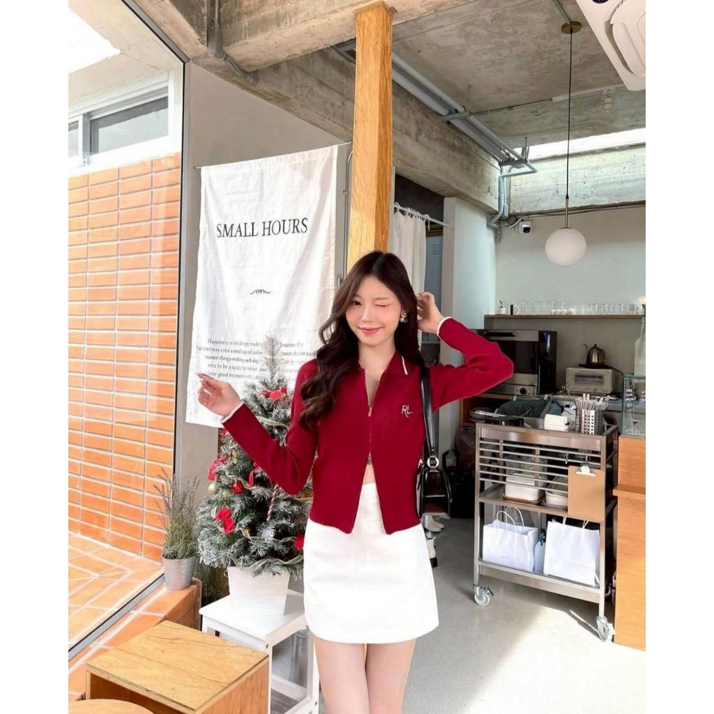 ใหม่ป้ายห้อย - Riley apparel Berlin Cardigan สีแดง S