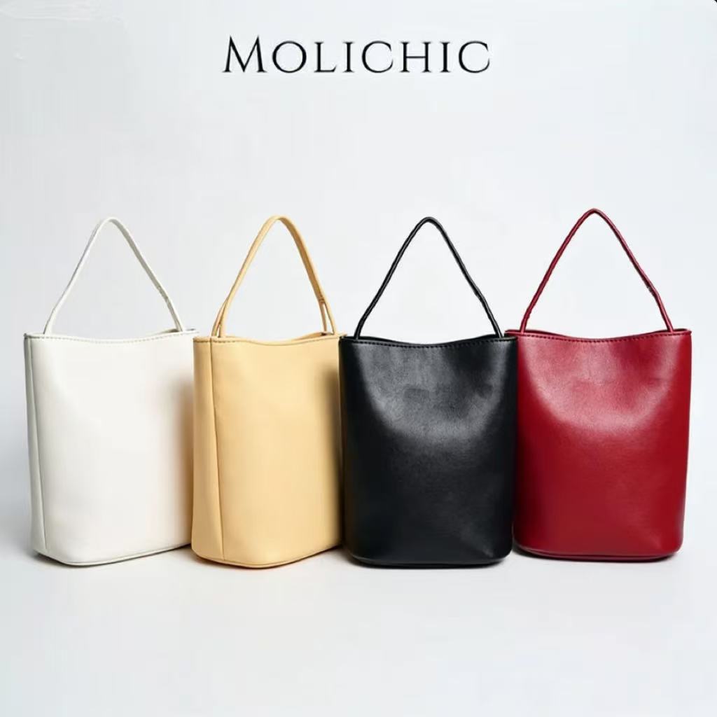 MOLICHIC กระเป๋าสุภาพสตรีแฟชั่น Retro อินเทรนด์กระเป๋าสะพายหนัง pu กระเป๋าสะพายข้าง