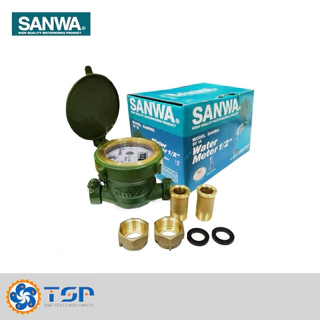 SANWA มิเตอร์น้ำ มาตรวัดน้ำทองเหลือง ขนาด1/2 นิ้ว *ยกลัง20ตัว* ของแท้100%