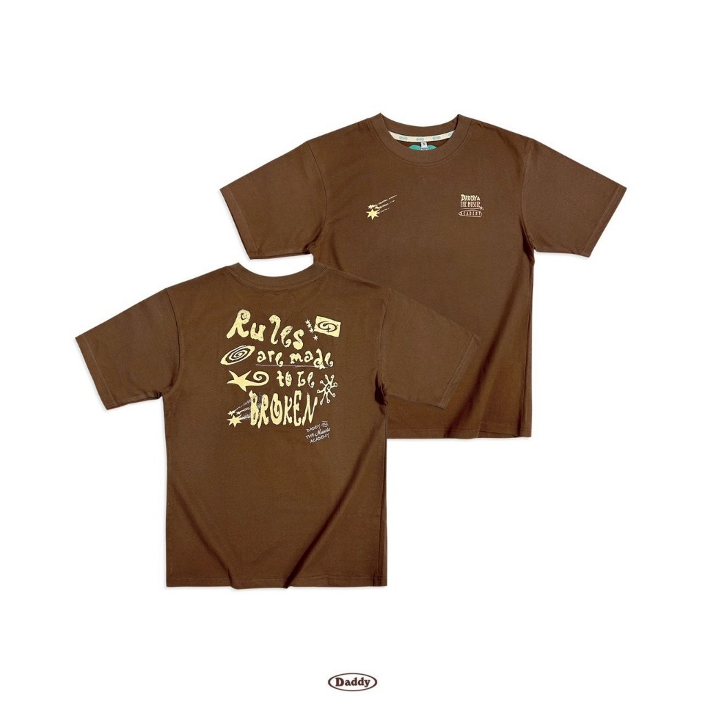 DADDY | Broken Rules Tee เสื้อยืด สีน้ำตาล สุดน่ารัก