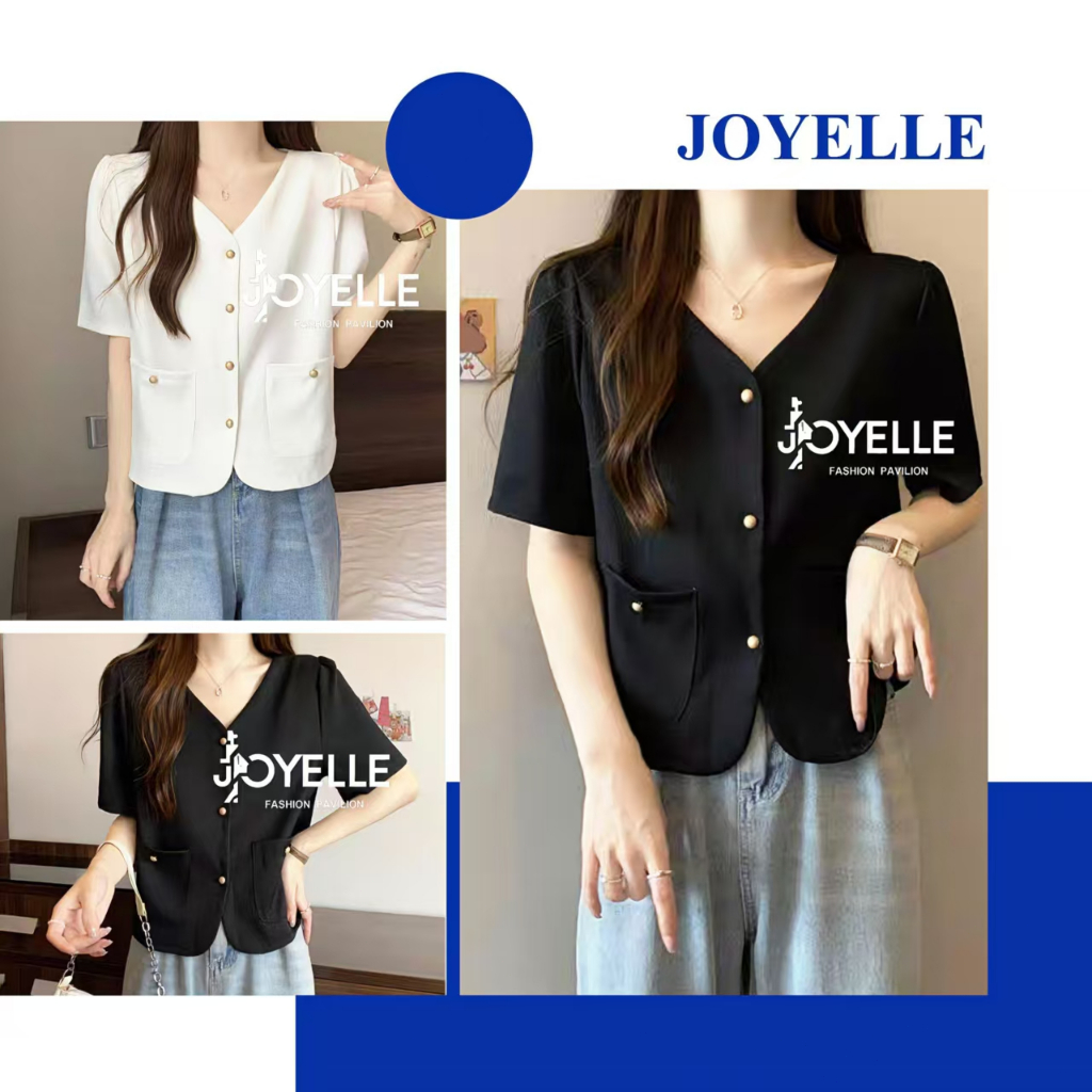 Kaekai พร้อมส่ง เสื้อคลุม แขนสั้น คอวี ทรงเรียบง่าย สไตล์ลำลอง มีกระเป๋าหน้าสองข้าง ดีไซน์กระดุม งานผ้าฝ้ายใส่สบาย