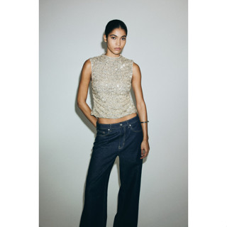 H&M(เอชแอนด์เอ็ม) เสื้อท็อปประดับเลื่อม Women Sequined top 1…