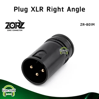 Plug XLR & Jack XLR Right Angle Zorz ZR-801M ZR-801F สำหรับเข้าสาย หัว XLR งอ 90° ชุบทอง ปลั๊ก Cannon แจ็ค Cannon