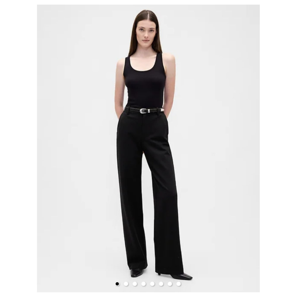 Gap. high rise double knit wide -leg pants กางเกงเอวสูงทรงขากว้าง