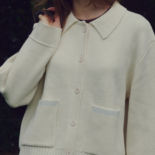 CHUUCHOP - Dream Cardigan เสื้อคาดิแกนไหมพรม คอปก(C8465) - รูปที่ 7