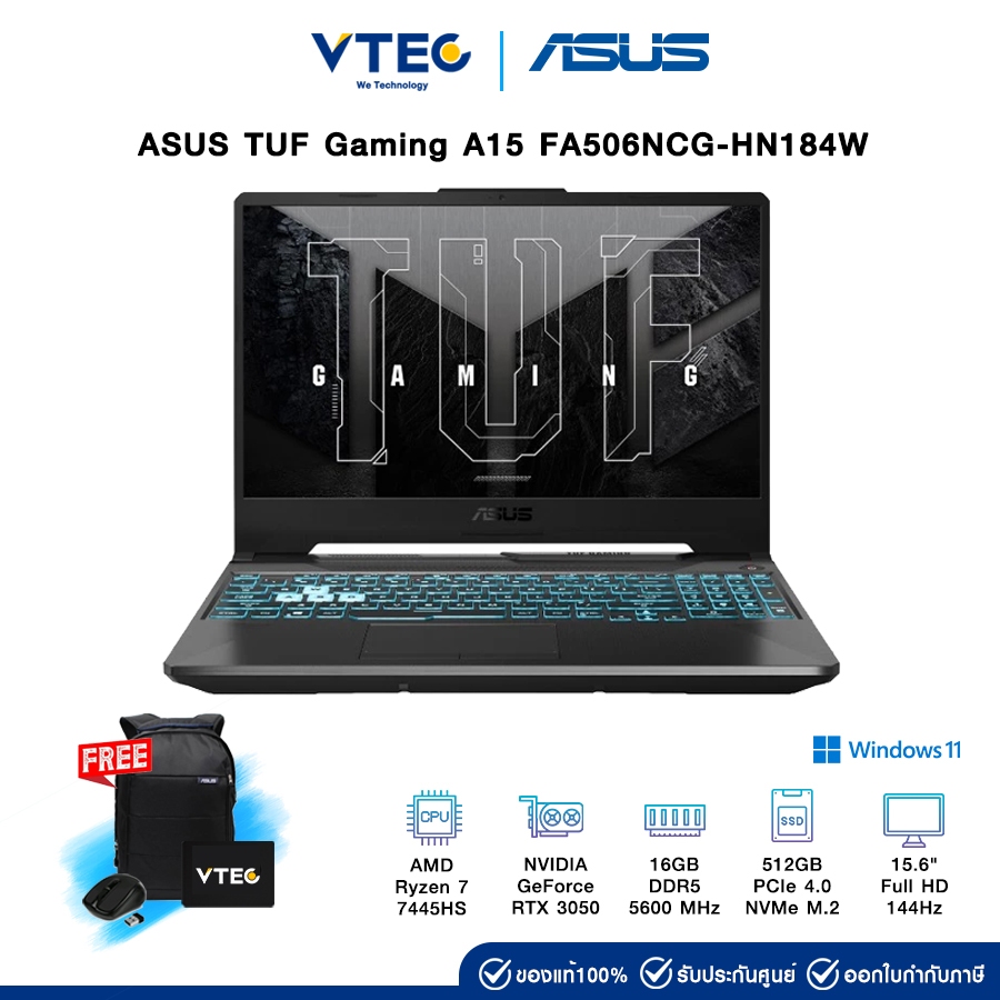 ASUS TUF Gaming A15 FA506NCG-HN184W | Ryzen 7 7445HS | GeForce RTX 3050 | 16GB DDR5 | 512GB | 15.6" 