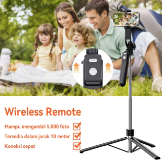 JQVITEK ไม้เซลฟี่ ยืดได้ถึง Selfie Stick 1.7เมตร ขาตั้งกล้องไม้เซลฟี่ไร้สาย มีรีโมทเชื่อมต่อผ่านบลูทูธ 360°หมุนได้ TR13S