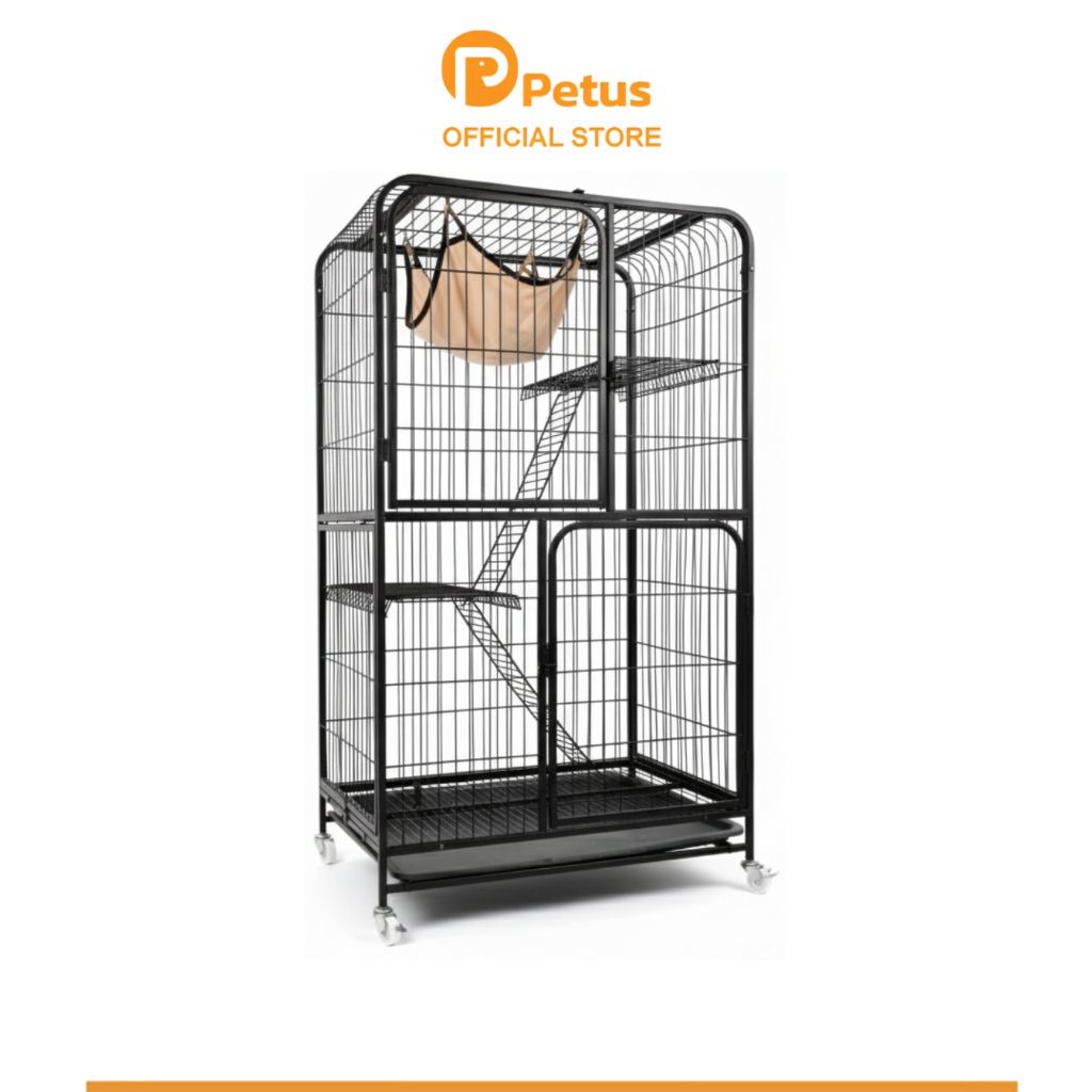 Petus กรงสัตว์เลี้ยงใหญ่ Cat Cage กรงสัตว์ กรงวิลล่า คอนโด บ้าน สำหรับแมว ซี่กรงห่าง 3ซม. มีให้เลือก 3ขนาด