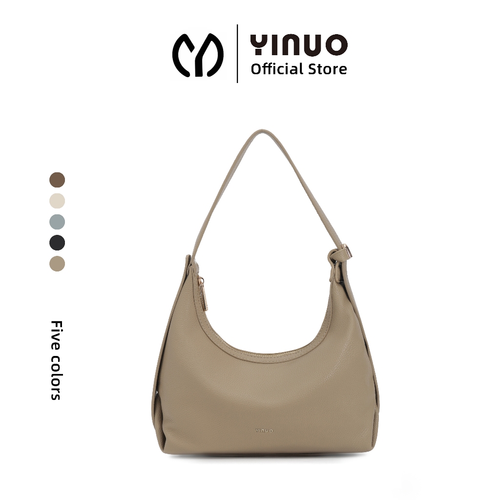 YINUO Belle Hobo กระเป๋าหนังพรีเมียมทรงครึ่งวงจันทร์ 5 สี เติมความหรูให้ลุคทุกวัน ใช้ได้ทุกโอกาส