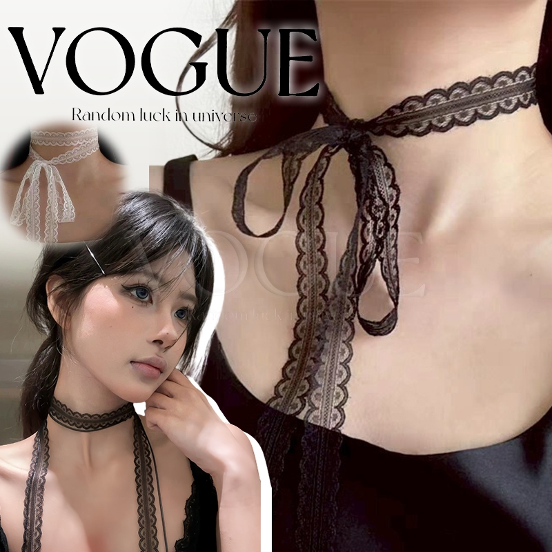 Vogue🌟พร้อมส่ง🌟 ลิปบิ้นลูกไม้ ใส่ผูกตามร่างกาย ดีเทลลายลูกไม้ (VO-46)
