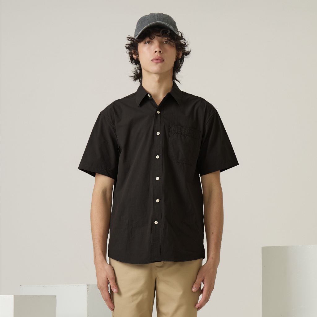 TWENTYSECOND เสื้อเชิ้ตแขนสั้น ผ้าคอตต้อน รุ่น Standard Lite Shirt - ดำ / Black