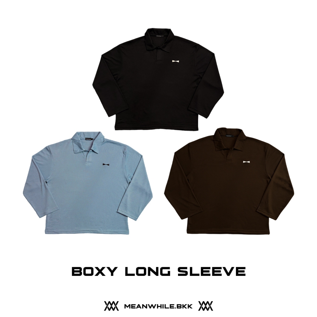 MW - Boxy Long Sleeve เสื้อแขนยาว ทรงบ็อกซี ผ้าวาฟเฟิล นุ่มและใส่สบาย เสื้อผู้ชาย Clothing Man