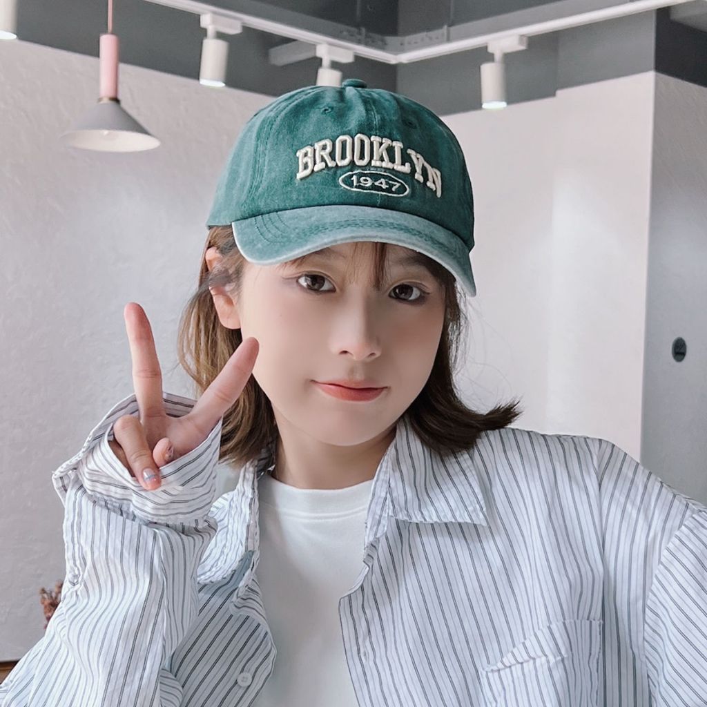 หมวกแก๊ปปัก Brooklyn 1947 (B171) หมวกเบสบอล แฟชั่นเกาหลี หมวกกันแดด กีฬา - รูปที่ 7