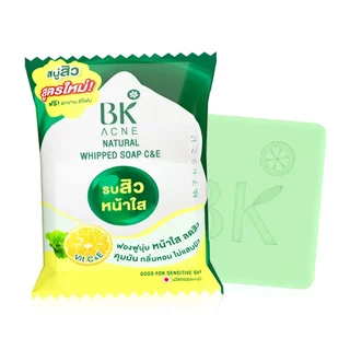 [ยกกล่องx4ชิ้น]BK Soap สบู่วิปโฟมลดสิว Vit C&E สูตรอ่อนโยน ลดหน้ามัน หน้าใสตั้งแต่ครั้งแรกที่ใช้