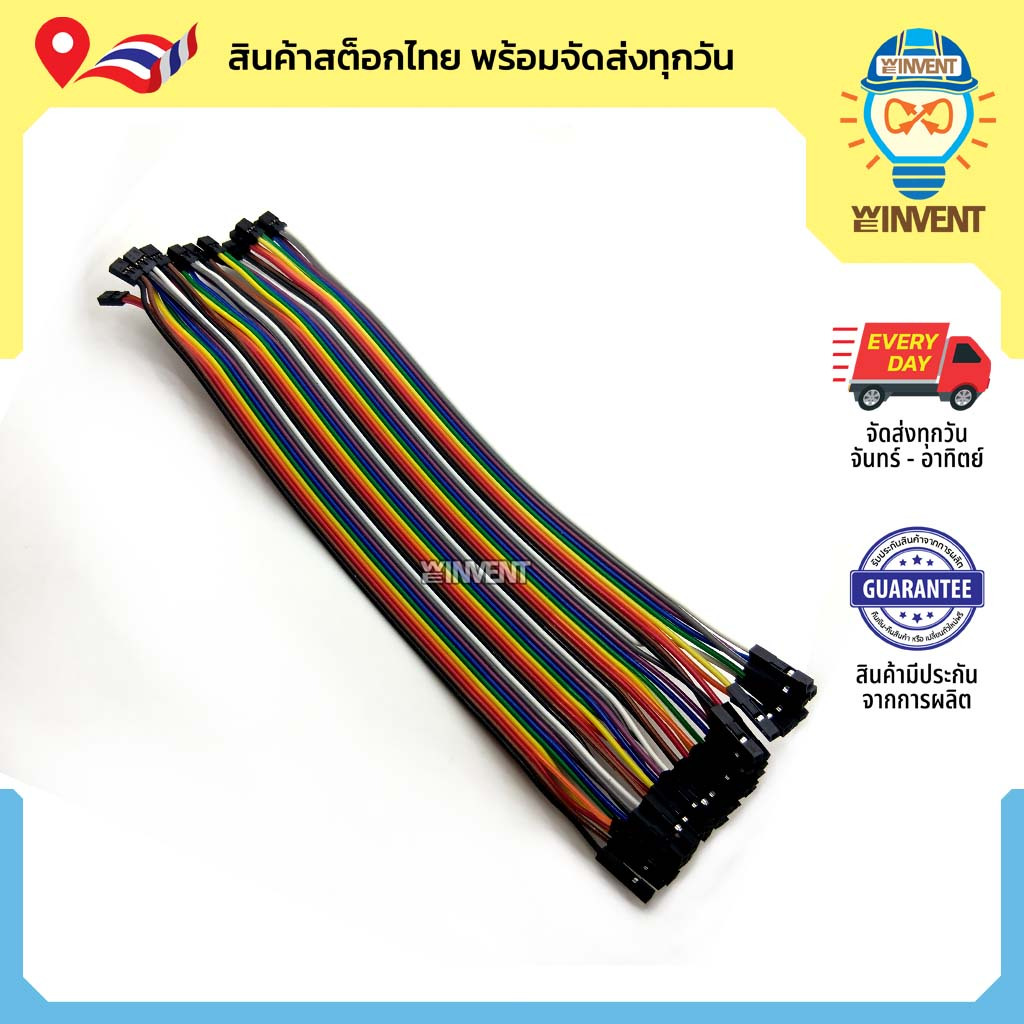 สายจัมป์ 20 cm แปลงระยะความกว้างขา 2.0mm เป็น 2.5mm (แผงละ 40 เส้น)  Jumper wire-female 2.0mm to 2.5