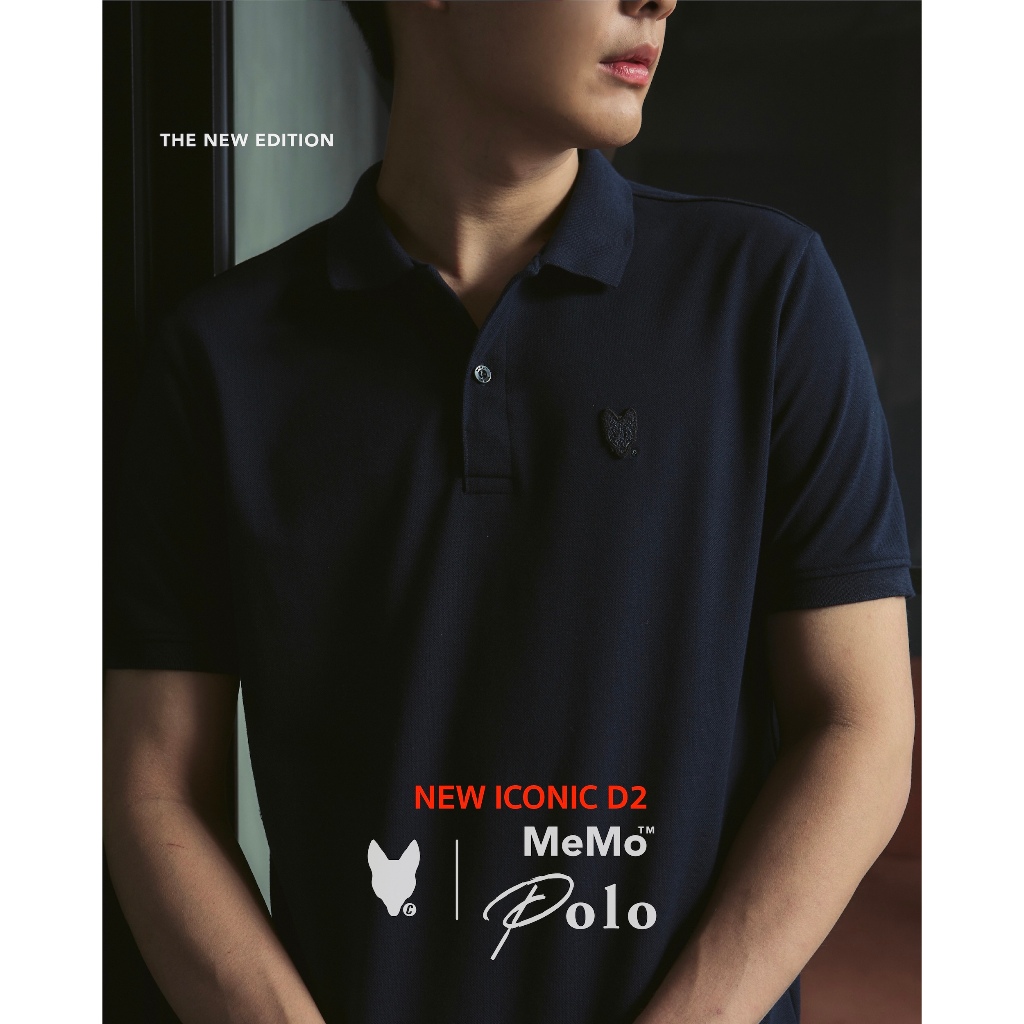 AEIOU เสื้อโปโล Memo กระดุม2ปกคอเรียบ Polo Basic New Iconic ลิขสิทธิ์แท้ (Best Seller) D2