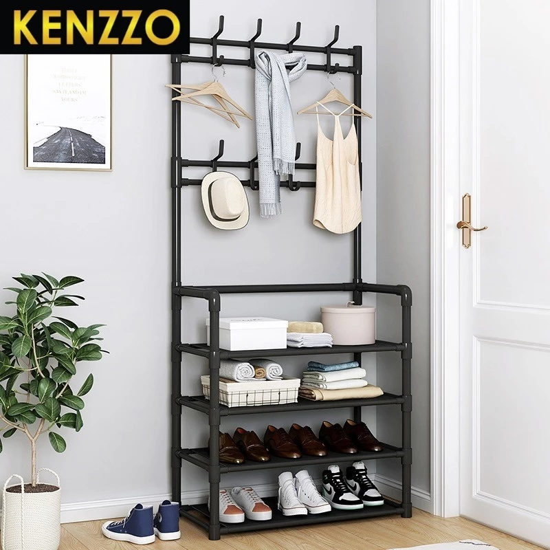 พร้อมส่ง KENZZO : HEMNES ชั้นวางรองเท้าพร้อมราวแขวน ชั้นวางของ ราวแขวน ราวแขวนเสื้อผ้า ชั้นวางรองเท้า ราวแขวนเอนกประสงค์ thumbnail 5