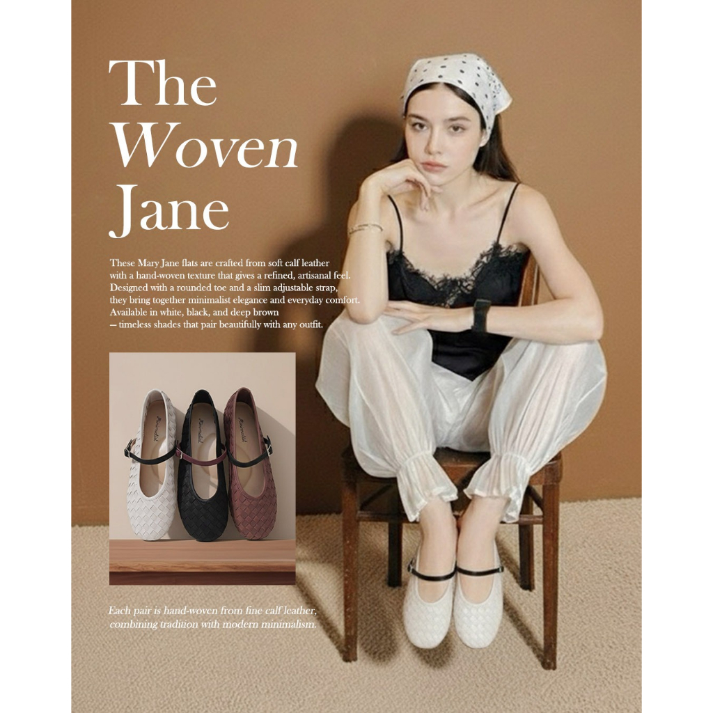 𝐌𝐈𝐍𝐈𝐌𝐀𝐋𝐈𝐒𝐓 รองเท้าหนังลูกวัวนิ่มรุ่น Woven jane