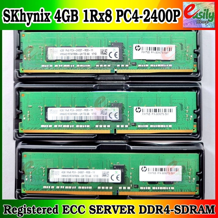 แรม เซิร์ฟเวอร์ SK hynix 4GB 1Rx8 PC4-2400T-RD0-11 รุ่น HMA451R7AFR8N-UH TD AA มือสอง