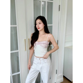 Ella top by shewear.bkk เสื้อสายเดี่ยวลูกไม้กลิตเตอร์