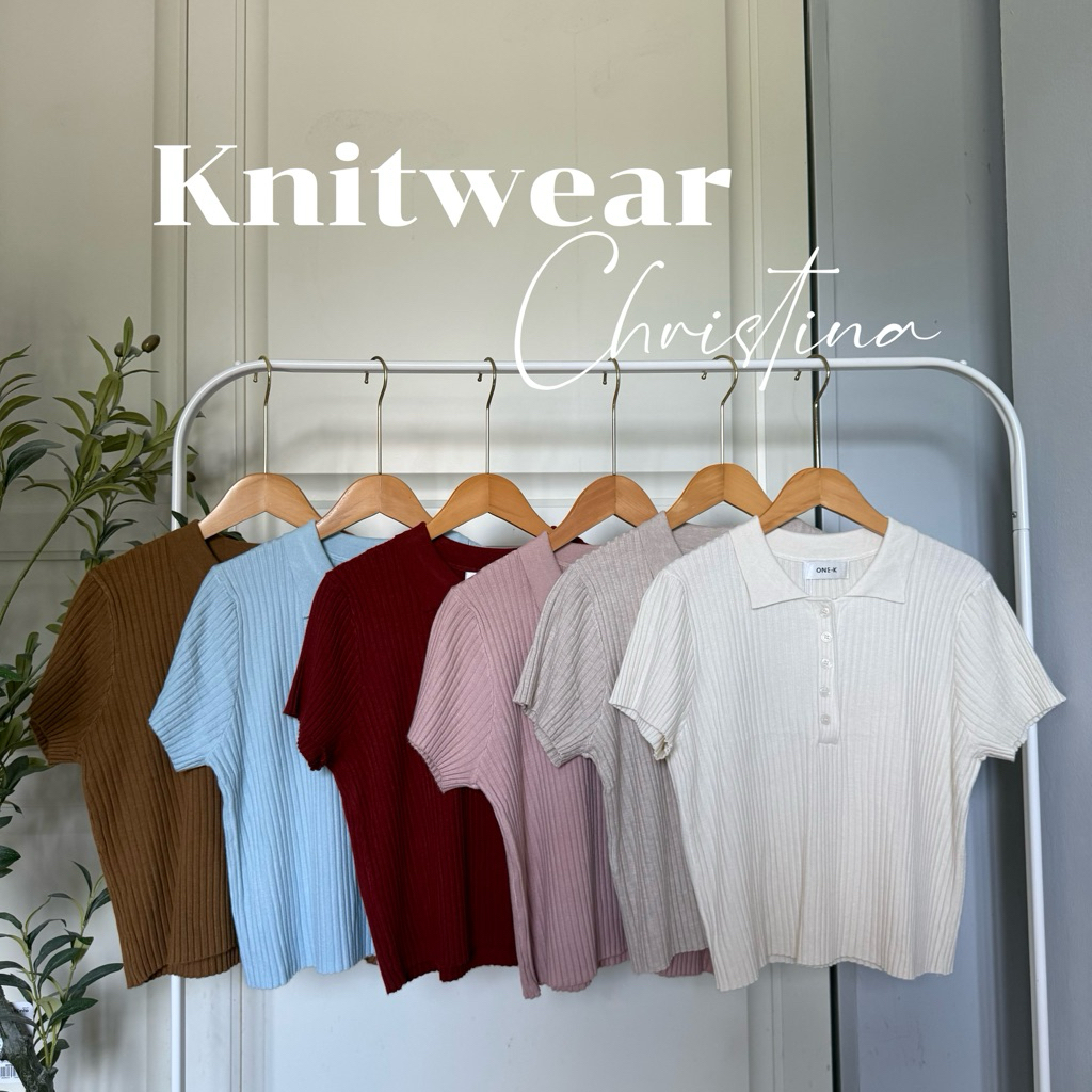 [ป้าย One-K] เสื้อไหมพรมถักลายริ้วกระดุมหน้า ดีไซน์คอปกสุดน่ารัก ทรงมินิมอลแต่ดูมีดีเทล ใส่ง่ายแมทช์ได้หลายลุค