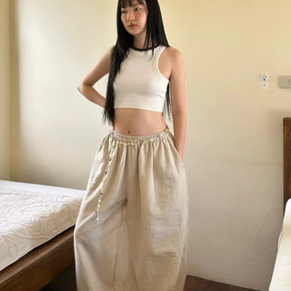 afterseasons | puffy (balloon) pants : กางเกงขายาวบอลลูนผ้าฝ้าย