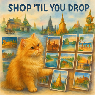 🐾 โปสการ์ดสีน้ำแมวเปอร์เซีย 5x7 นิ้ว | คอลเลกชันท่องเที่ยวไท…