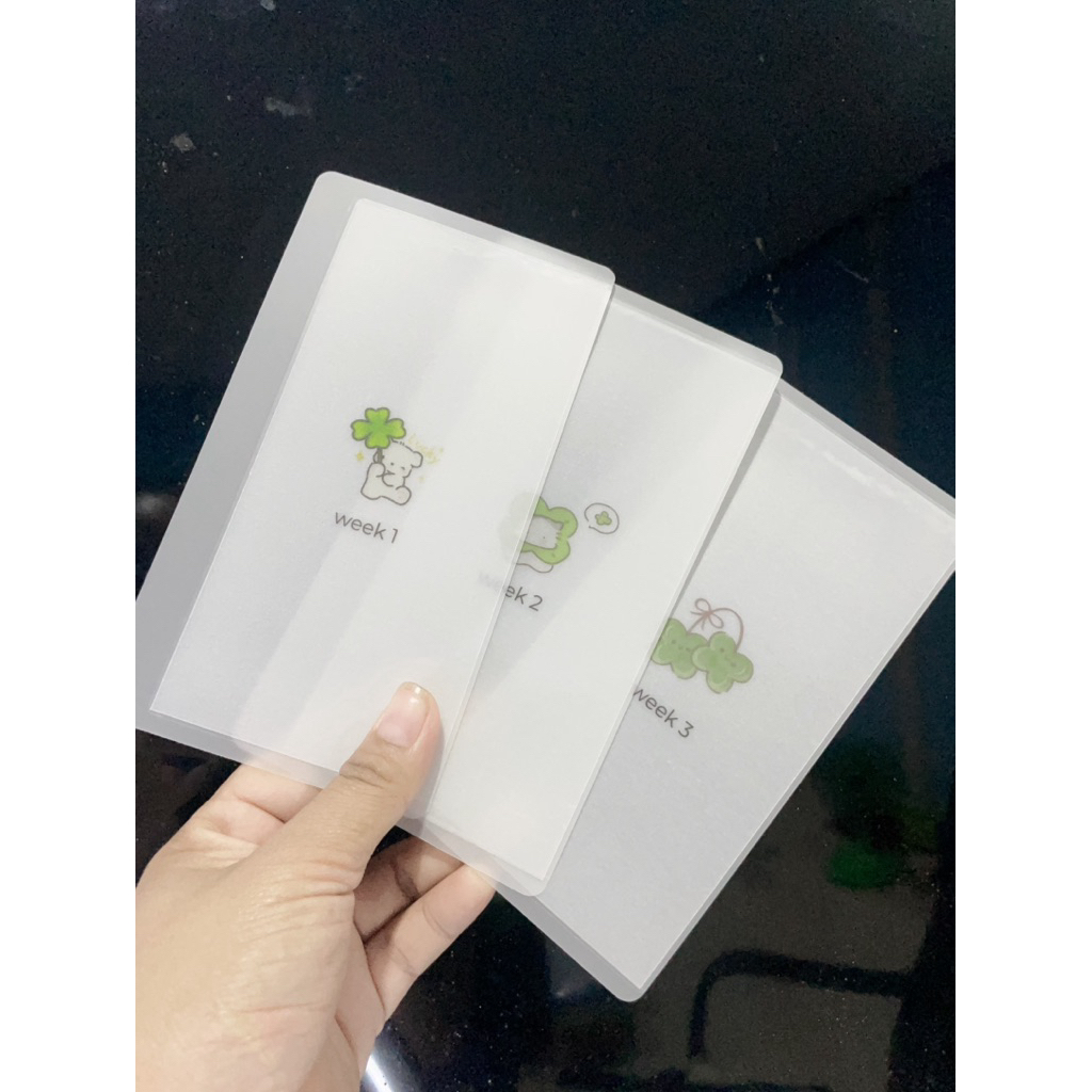 แผ่นออมเงินซองใส่เงินใบโคลเวอร์รายweekมี6แผ่น