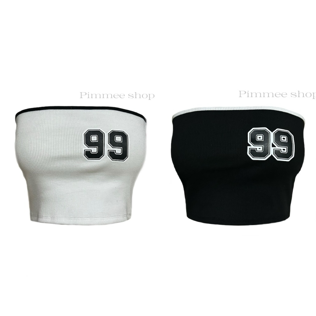 Pimmee shop เสื้อเกาะอกสกรีนลาย99 ✮ #ไม่มีฟองน้ำ
