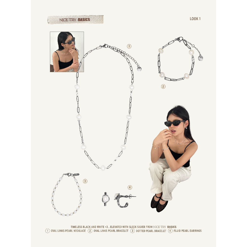nice try studio – Oval Links Pearl Necklace สร้อยคอโซ่และไข่มุกแท้ ราคา ถูกที่สุด ดีลบีเคเค แกลเลอรีภาพที่ 4