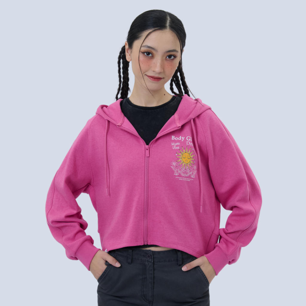 BODY GLOVE Women's Mystic Vibes Hoodie เสื้อฮู้ดแขนยาว สีชมพู