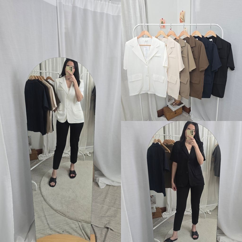 [ AS1 ] BLAZER เสื้อสูทแขนสั้น เสื้อสูท