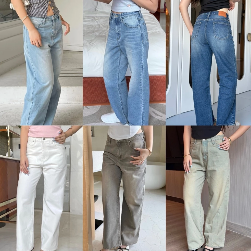 betty baggy jeans (XS-3XL) by Duex Studio สี กางเกงยีนส์ทรงbaggyเอวต่ำ สีเฟดกำลังดี