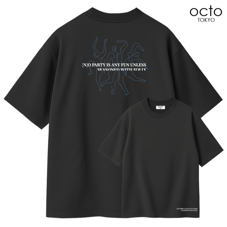 เสื้อยืดทรงโอเวอร์ไซส์ octoTOKYO รุ่น Airly ลาย Folly | ผ้า Premium Cotton 100% นุ่ม สบาย ระบายอากาศดี