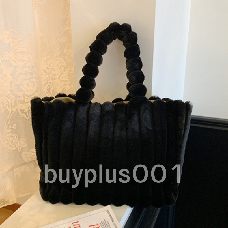 buyplus001 กระเป๋าสะพายไหล่ ความจุขาดใหญ่  กระเป๋าผ้า ขนฟู ขนนิ่ม ลายทาง เรียบหรู พร้อมส่งในไทย B-057 ราคา ถูกที่สุด ดีลบีเคเค แกลเลอรีภาพที่ 6
