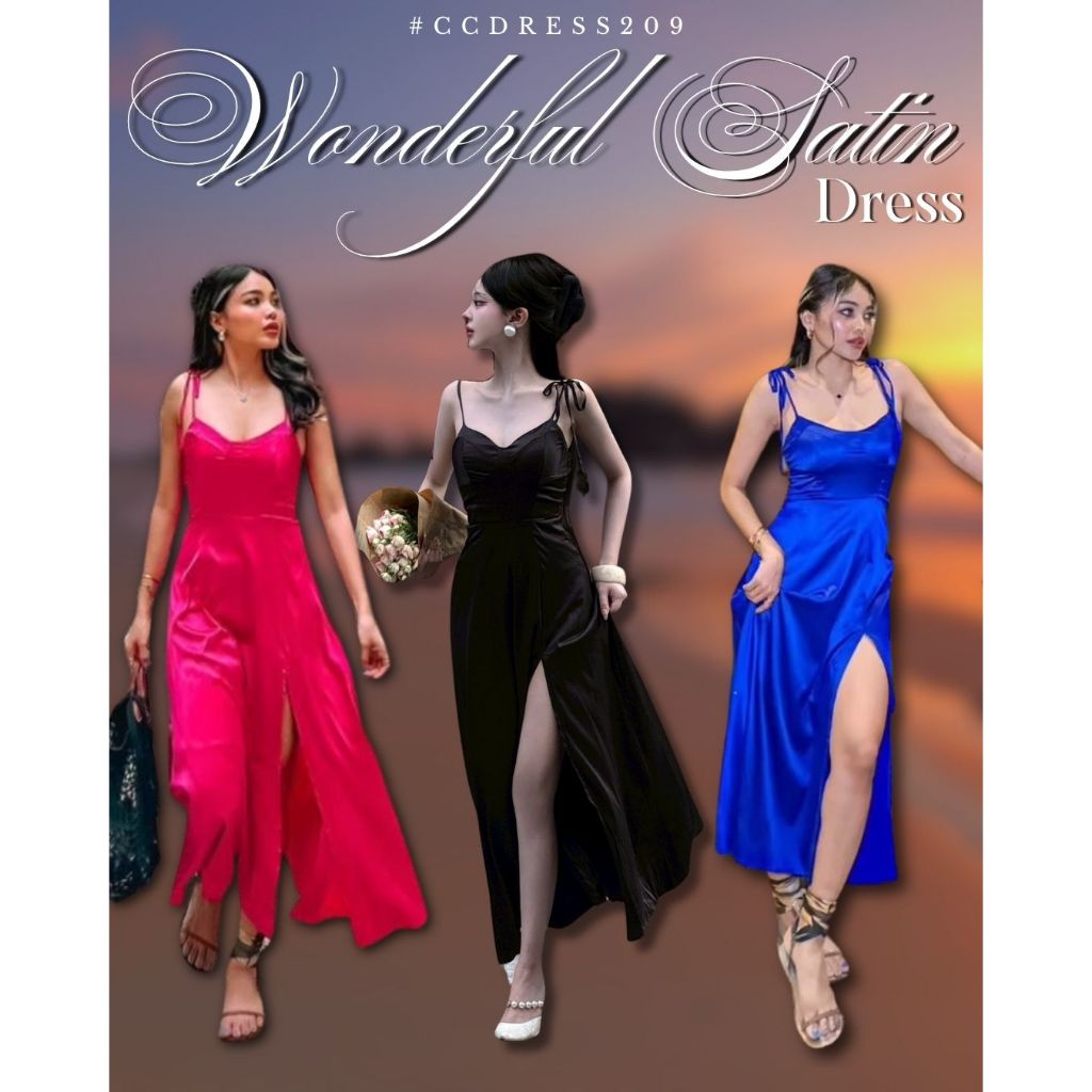Chuuclothing Wonderful Satin Dress [พร้อมส่ง] 10% จากราคา 860 บาท เหลือ 774 บาท