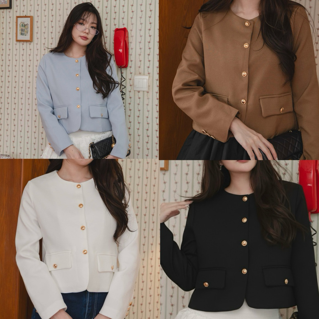 Bailey Blazer- เสื้อคลุมแขนยาว Blazerสาวอวบ กระเป๋าใช้ได้จริง อก32-46ใส่ได้ ทรงสวย มีซับในทั้งตัว ผ้