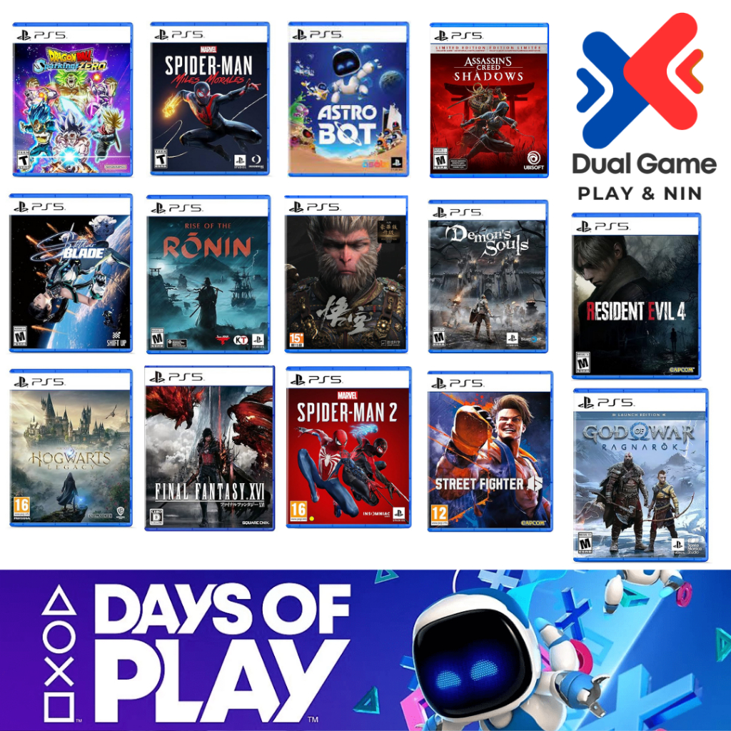 แผ่นเกม ps5 มือ2 แผ่นps5 Fifa Demon soul God of war Ronin Spiderman