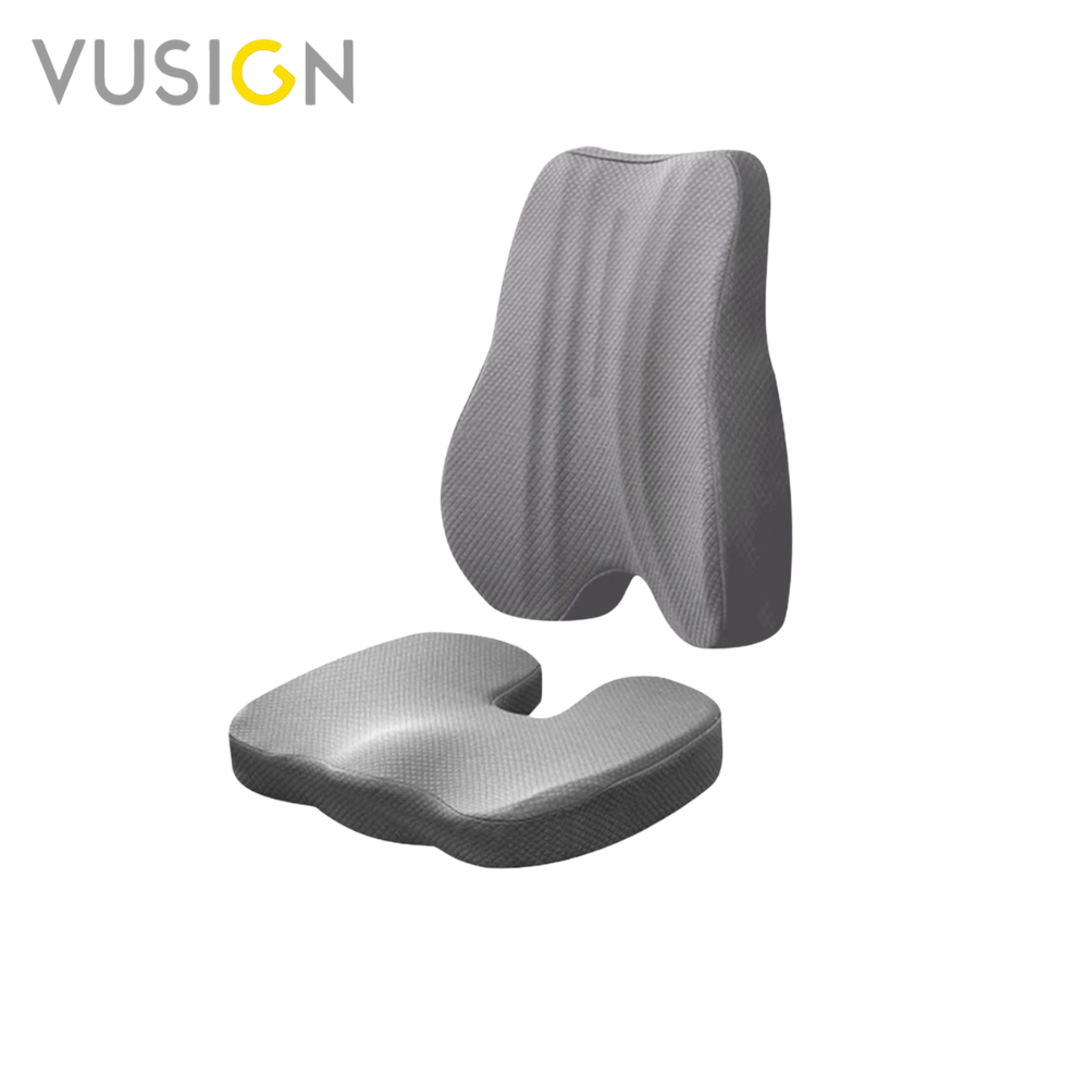 Vusign เบาะรองนั่งเพื่อสุขภาพ เบาะรองหลัง ทรงสูง เมมโมรี่โฟมแท้ ลดอาการปวดเมื่อย รองรับสรีระ Cush