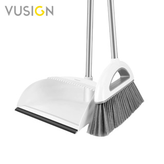 Vusign ชุดไม้กวาด ชุดไม้กวาดพร้อมที่โกยผง พร้อมที่ตักขยะ หมุ…